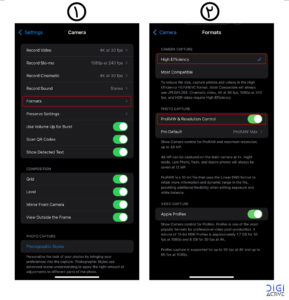 تنظیمات فرمت و کیفیت دوربین آیفون برای عکاسی حرفه ای با ProRAW و High Efficiency