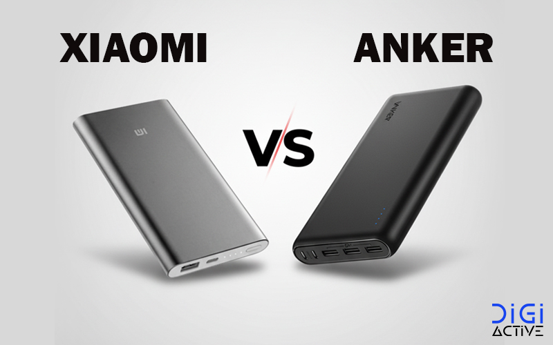 تصویز مقایسه دو پاوربانک انکز و شیائومی