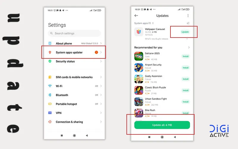 افزایش سرعت گوشی با به‌روزرسانی سیستم عامل و برنامه‌ها