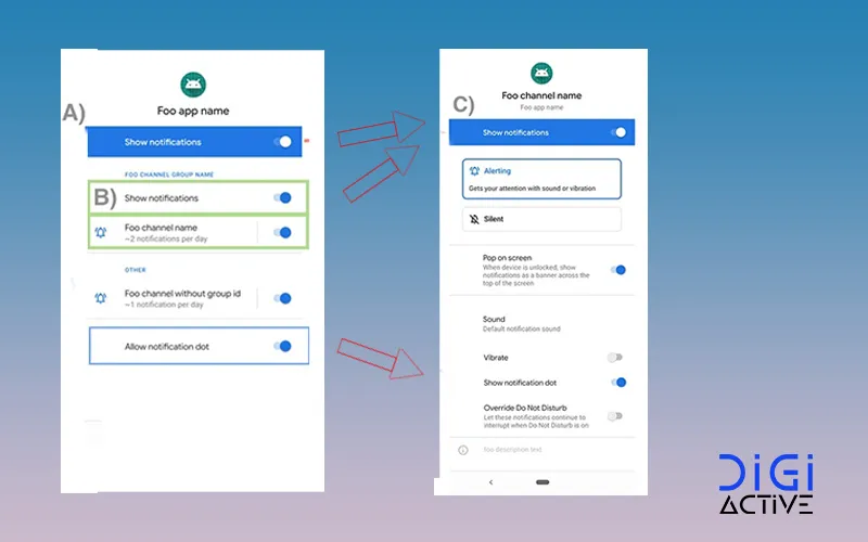 تنظیم و مدیریت اعلانهای هر اپلیکیشن بهصورت جداگانه