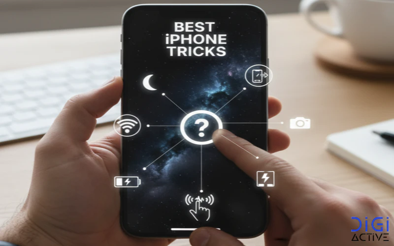 عکس از گوشی آیفون در دست یک مرد - ترفند های آیفون