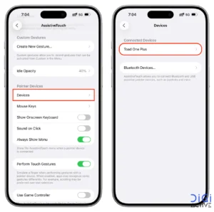 اتصال آیفون به موس