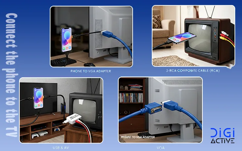 انواع کابل و ورودی برای اتصال گوشی به تلویزیون مثل HDMI و VGA و AV